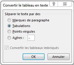 Convertir un tableau Word sous forme texte pour import vers Excel - Excel Québec