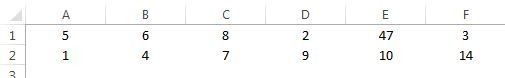 Matrice des nombres pour exemple d'utilisation fonction RANG - Excel Québec