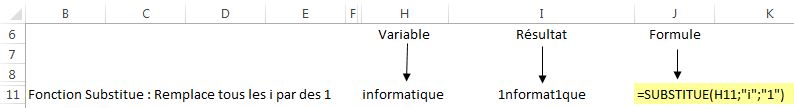 Exemple fonction SUBSTITUE - Excel Québec