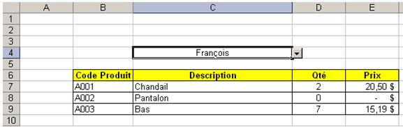 Exemple fonction SOMMEPROD utilisation - Excel Québec