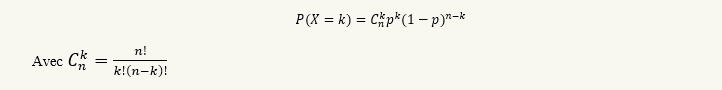 Excel- Loi Binomiale formule 1